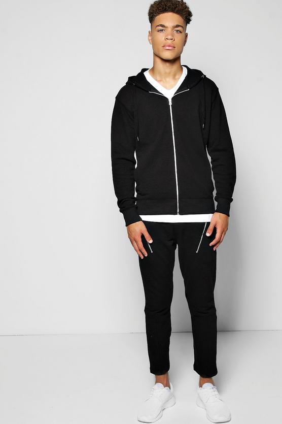 Skinny Fit Waffle Tracksuit